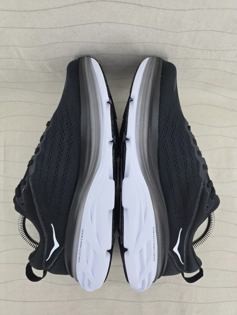 Hoka Womens Bondi 8 Black White Running Sneakers Shoes 1127954 Size 8D NEW - Picture 7 of 11